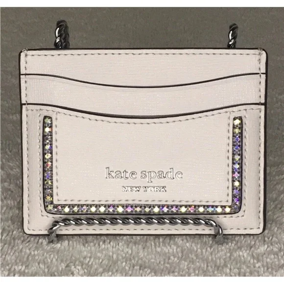 Kate Spade Cream Card Holder with AB stone Accents limited edition - Picture 8 of 11